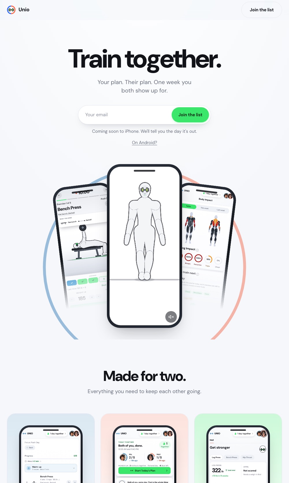 The Unio website
